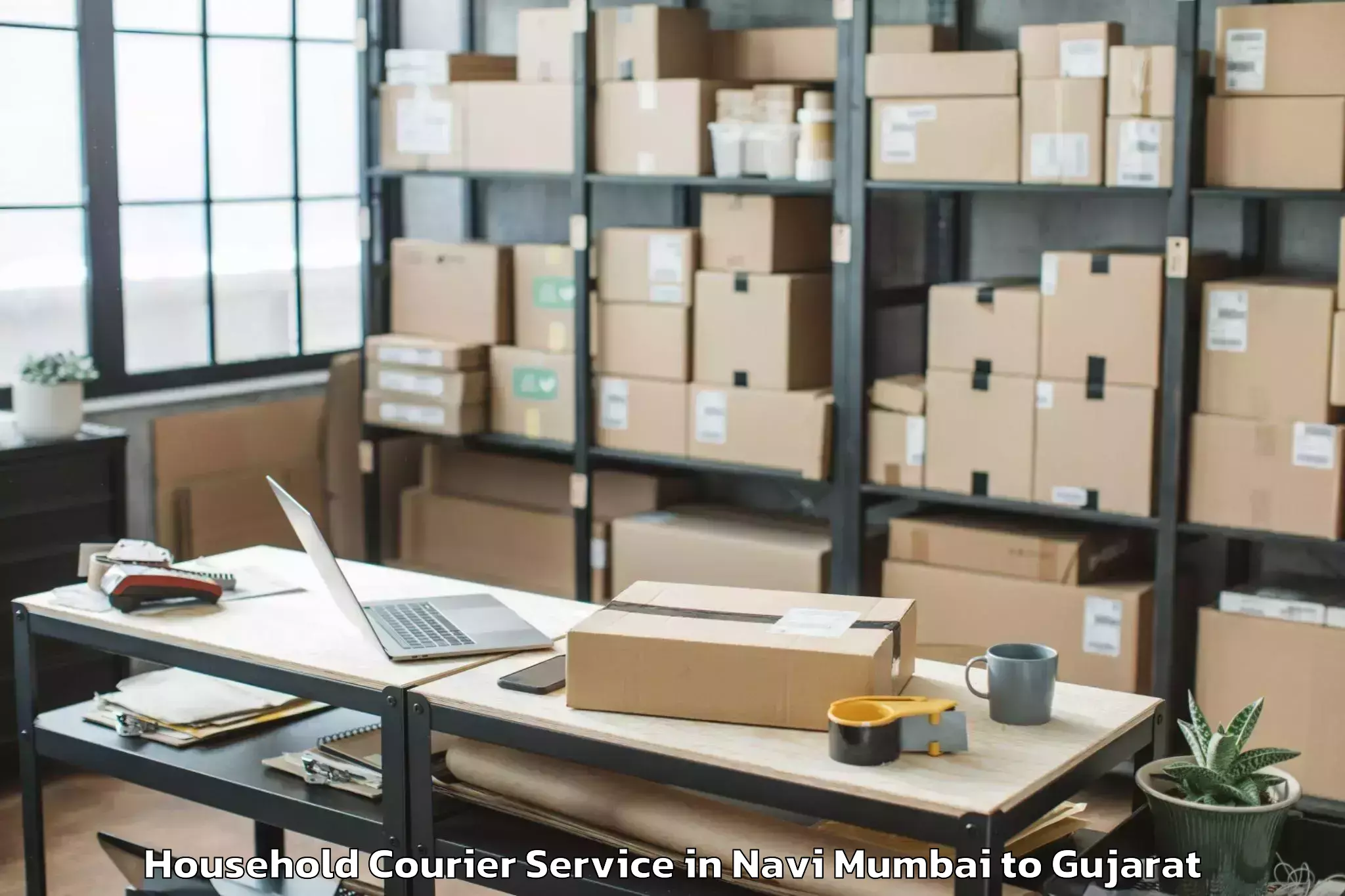 Easy Navi Mumbai to Damnagar Household Courier Booking